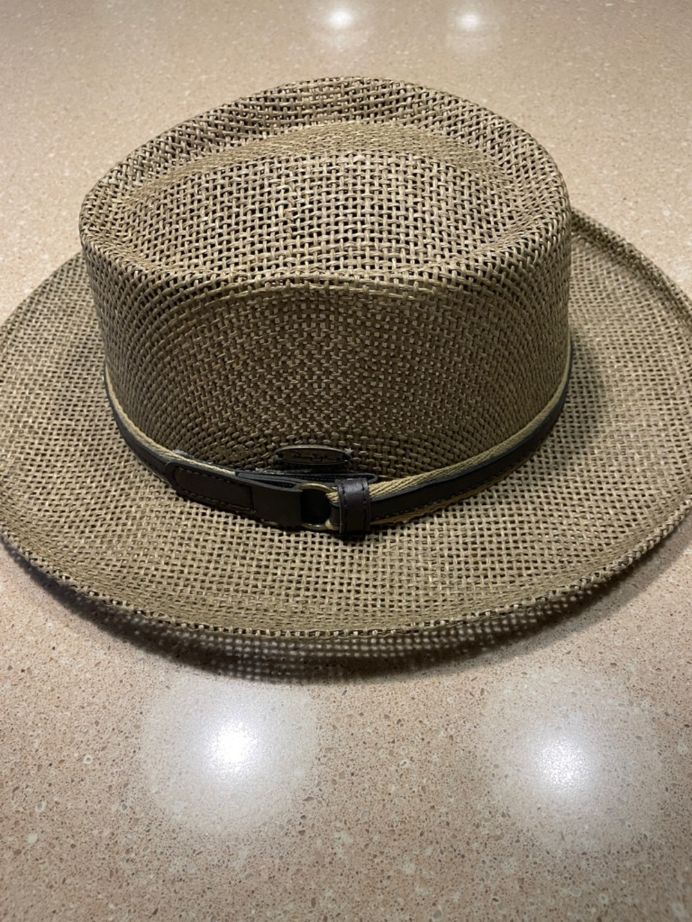 Panama Jack Straw Fedora Hat with Brown Band